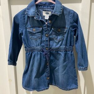 Old navy denim dress girls size 18-24 months long sleeve